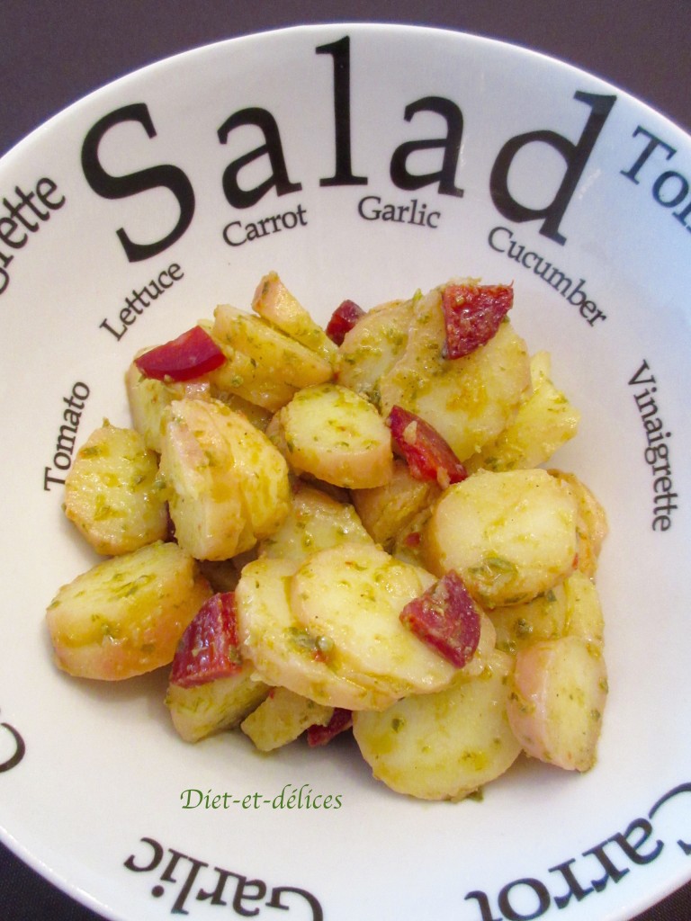 Salade de pommes de terre au pesto et au chorizo
