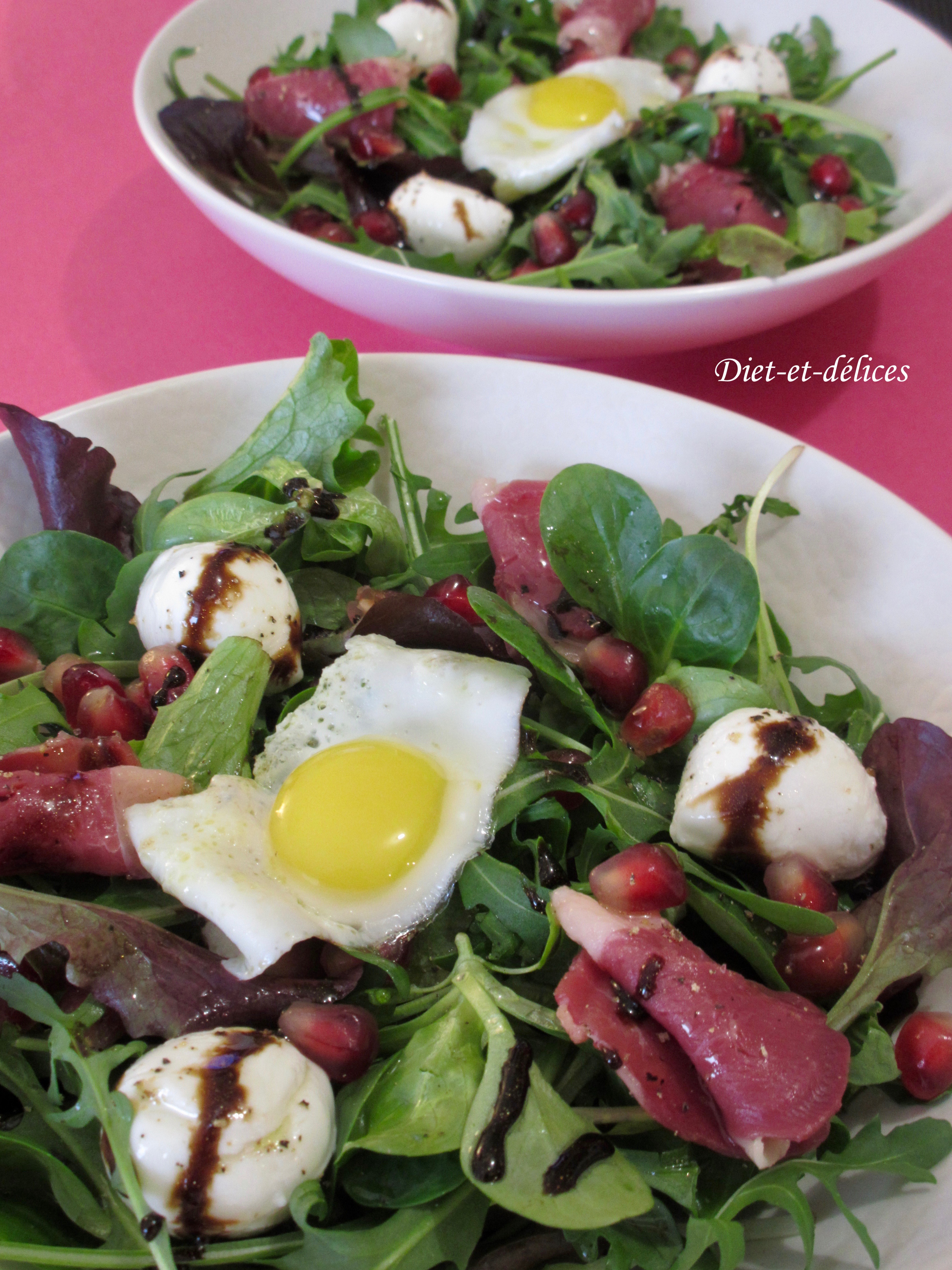Salade composée au magret de canard et oeuf de caille : Diet &amp; Délices ...