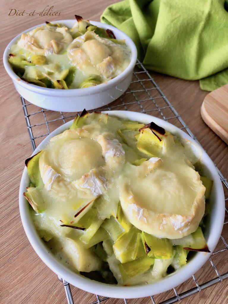 Fondue de poireaux au lait de coco et chèvre Diet & Délices