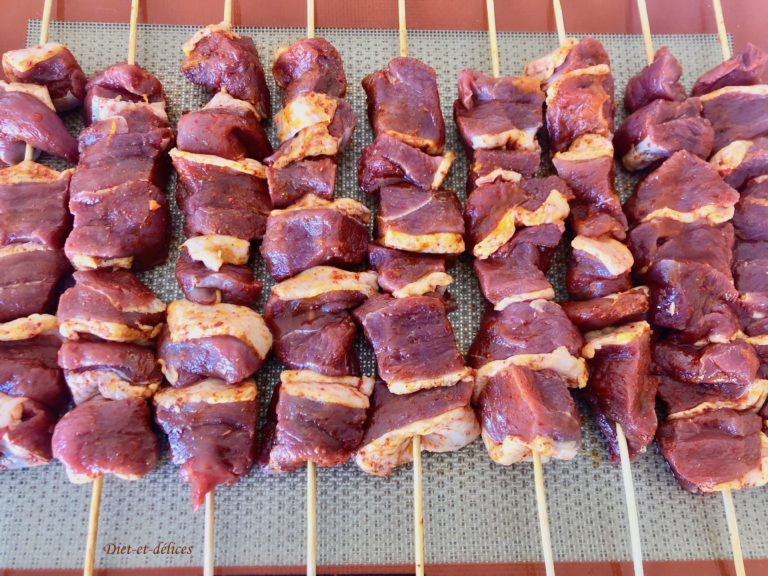 Brochettes de canard au piment d’Espelette, cuisson au four : Diet