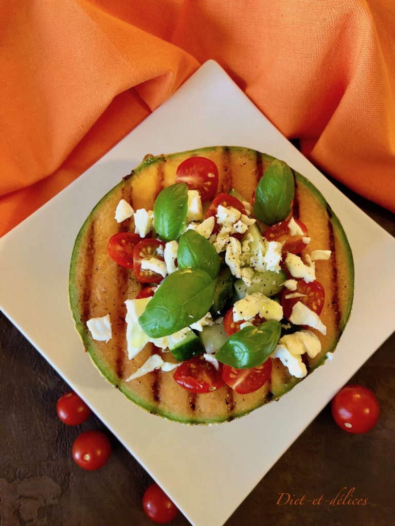 Salade de melon grillé à partager Diet & Délices Recettes dietétiques